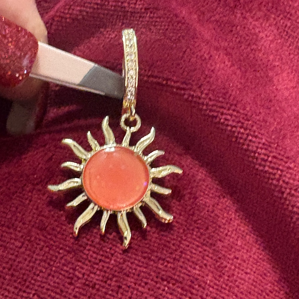Belly Ring- Moon Coral simulated stone 14G Belly Button Ring Gold Tone nwt - Picture 4 of 7